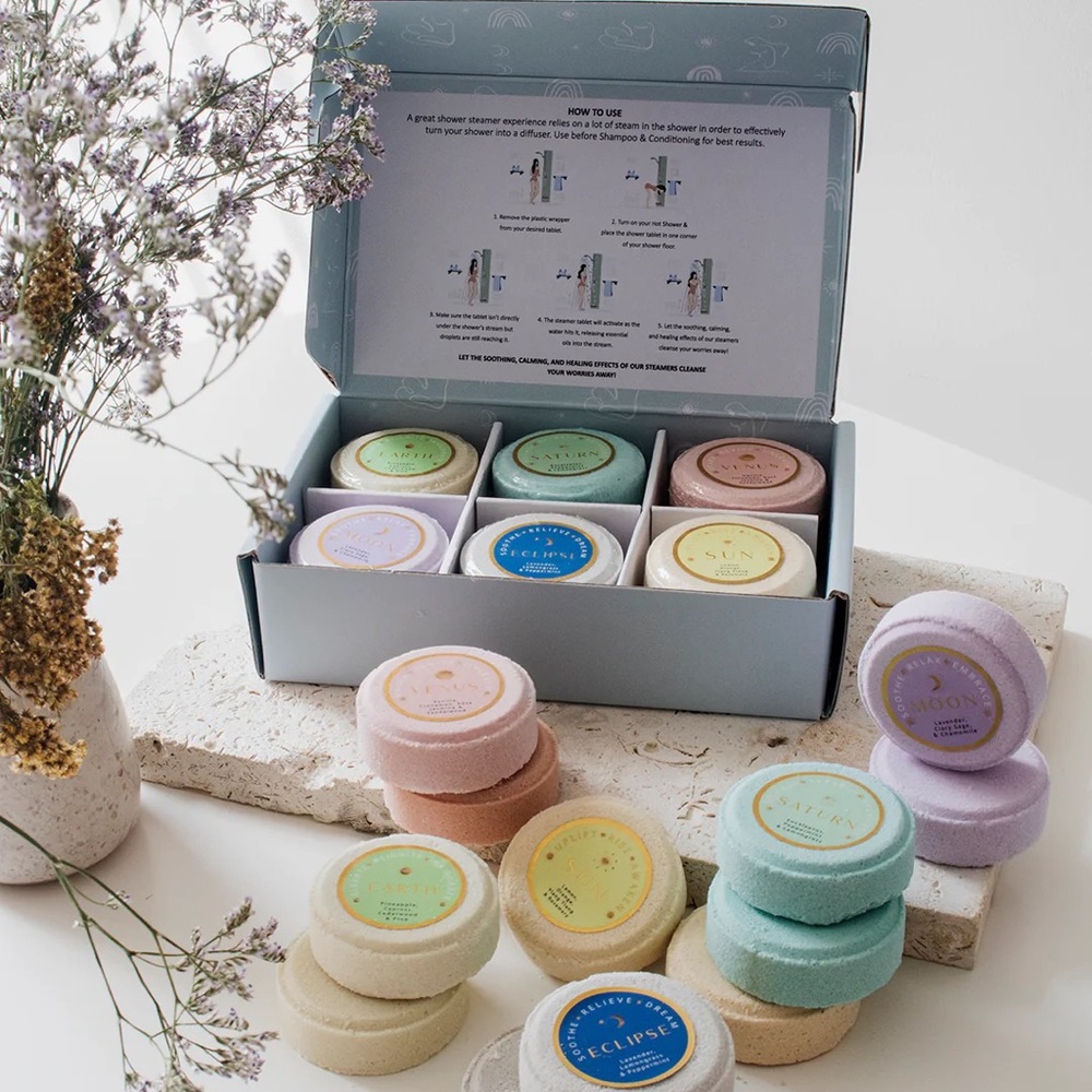 Shower Steamers Gift Set, Variety Pack of 12 Shower Bombs, Care Package for Her